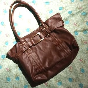 Chocolate Brown Avon Lady's Hand bag ( gold accent)